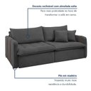 Ver imagem 3 de Sofá Cama Retrátil e Reclinável 2 Lugares Pés Madeira Maciça 200cm Michigan Yescasa