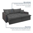 Ver imagem 6 de Sofá Cama Retrátil e Reclinável 2 Lugares Pés Madeira Maciça 200cm Michigan Yescasa
