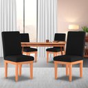 Ver imagem 2 de Cadeira Alice Para Mesa de Jantar Suede Preto - Madeira Prima Deccor