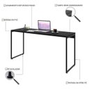 Ver imagem 3 de Escrivaninha Mesa Escritório Dynamica 150cm Preto Ônix