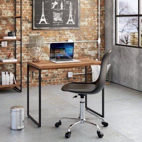 Escrivaninha Mesa Escritório Dynamica 90cm Nogal Marrom