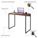 Ver imagem 3 de Escrivaninha Mesa Escritório Dynamica 90cm Nogal Marrom