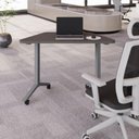 Ver imagem 6 de Escrivaninha Trapezoidal Orgânica 120 cm X 52 cm Pés Metal com Rodízio para Escritório e Home