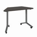 Ver imagem 2 de Escrivaninha Trapezoidal Orgânica 120 cm X 52 cm Pés Metal com Rodízio para Escritório e Home