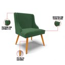 Ver imagem 3 de Kit 4 Cadeiras Estofadas para Sala de Jantar Pés Palito Lia Veludo Verde Esmeralda - Ibiza