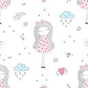 Ver imagem 1 de Papel de Parede Decorativo Baby Cute Garotinha na Chuva Desenho 2,5m