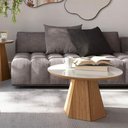 Ver imagem 2 de Mesa Centro para Sala de Estar com Base Hexagonal 100% Mdf Freijó Off White Dalla Costa