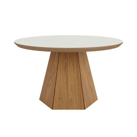 Mesa Centro para Sala de Estar com Base Hexagonal 100% Mdf Freijó Off White Dalla Costa
