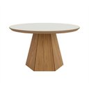 Ver imagem 1 de Mesa Centro para Sala de Estar com Base Hexagonal 100% Mdf Freijó Off White Dalla Costa