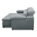 Ver imagem 4 de Sofa Retratil Reclinavel 2 Lugares 1,80m Crystal Veludo Cinza Lansofbr