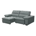 Ver imagem 2 de Sofa Retratil Reclinavel 2 Lugares 1,80m Crystal Veludo Cinza Lansofbr