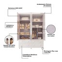 Ver imagem 6 de Guarda Roupa de Bebê 4 Portas com Janela e 4 Gavetas Maya Provençal Espresso Móveis