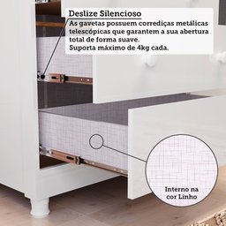 Guarda Roupa de Bebê 4 Portas com Janela e 4 Gavetas Maya Provençal Espresso Móveis - 10