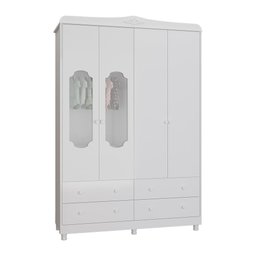 Guarda Roupa de Bebê 4 Portas com Janela e 4 Gavetas Maya Provençal Espresso Móveis - 2
