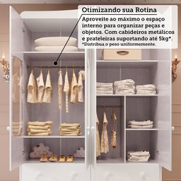 Guarda Roupa de Bebê 4 Portas com Janela e 4 Gavetas Maya Provençal Espresso Móveis - 9