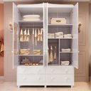 Ver imagem 5 de Guarda Roupa de Bebê 4 Portas com Janela e 4 Gavetas Maya Provençal Yescasa Branco/Brilho