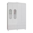 Ver imagem 3 de Guarda Roupa de Bebê 4 Portas com Janela e 4 Gavetas Maya Provençal Yescasa Branco/Brilho
