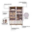 Ver imagem 5 de Guarda Roupa de Bebê 4 Portas com Janela e 4 Gavetas Maya Provençal Espresso Móveis