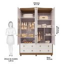 Ver imagem 3 de Guarda Roupa de Bebê 4 Portas com Janela e 4 Gavetas Maya Provençal Espresso Móveis