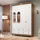 Ver imagem 1 de Guarda Roupa de Bebê 4 Portas com Janela e 4 Gavetas Maya Provençal Espresso Móveis