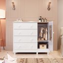 Ver imagem 5 de Cômoda de Bebê 1 Porta com Janela e 4 Gavetas Maya Provençal Yescasa Branco/Brilho