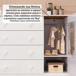 Cômoda de Bebê 1 Porta com Janela e 4 Gavetas Maya Provençal Espresso Móveis - 9