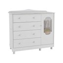 Ver imagem 3 de Cômoda de Bebê 1 Porta com Janela e 4 Gavetas Maya Provençal Yescasa Branco/Brilho