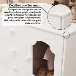 Cômoda de Bebê 1 Porta com Janela e 4 Gavetas Maya Provençal Espresso Móveis - 10
