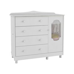 Cômoda de Bebê 1 Porta com Janela e 4 Gavetas Maya Provençal Espresso Móveis - 2