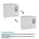 Ver imagem 7 de Cômoda de Bebê 1 Porta com Janela e 4 Gavetas Maya Provençal Yescasa Branco/Brilho
