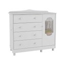 Ver imagem 3 de Cômoda de Bebê 1 Porta com Janela e 4 Gavetas Maya Provençal Yescasa Branco/Brilho