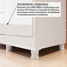 Cômoda de Bebê 1 Porta com Janela e 4 Gavetas Maya Provençal Espresso Móveis - 8