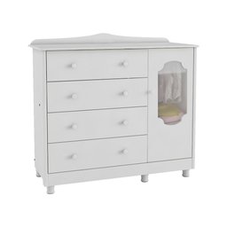 Cômoda de Bebê 1 Porta com Janela e 4 Gavetas Maya Provençal Espresso Móveis - 2