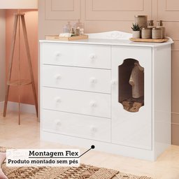 Cômoda de Bebê 1 Porta com Janela e 4 Gavetas Maya Provençal Espresso Móveis - 7