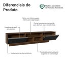 Ver imagem 4 de Rack Suspenso para TV até 80 Polegadas 218 cm 2 Portas Rustic/Preto Glamy Madesa