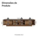 Ver imagem 3 de Rack Suspenso para TV até 80 Polegadas 218 cm 2 Portas Rustic/Preto Glamy Madesa