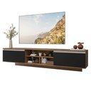 Ver imagem 2 de Rack Suspenso para TV até 80 Polegadas 218 cm 2 Portas Rustic/Preto Glamy Madesa