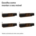 Ver imagem 6 de Rack Suspenso para TV até 80 Polegadas 218 cm 2 Portas Rustic/Preto Glamy Madesa