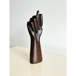 Figa Decorativa Madeira. Escultura Mão em Madeira. Artesanal - 3