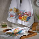 Ver imagem 7 de Kit 10 Pano de Prato Copa Kazzavip Sacaria 95% Algodão 45CMX71CM Branco Off-White Lomaer