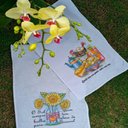 Ver imagem 2 de Kit 10 Pano de Prato Copa Kazzavip Sacaria 95% Algodão 45CMX71CM Branco Off-White Lomaer