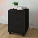 Ver imagem 1 de Gaveteiro 3 Gavetas New com Rodízios Preto Artany