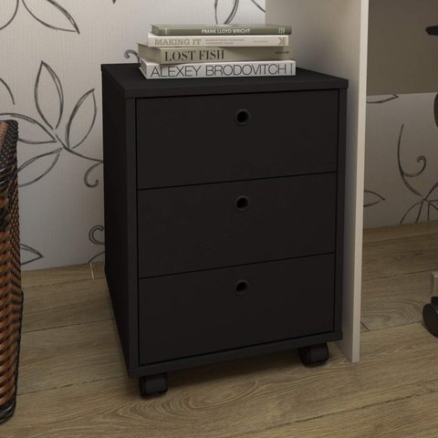 Gaveteiro 3 Gavetas New com Rodízios