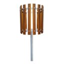 Ver imagem 1 de LIXEIRA CIRCULAR AÇO E MADEIRA MACIÇA ÁREA EXTERNA 50 LITROS