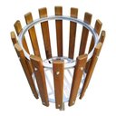 Ver imagem 2 de LIXEIRA CIRCULAR AÇO E MADEIRA MACIÇA ÁREA EXTERNA 50 LITROS