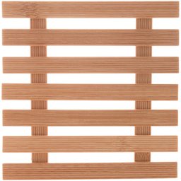 2 Descansos de Panela 17cm Quadrado Bambu Porta Panela Quente Lyor de Mesa - 3