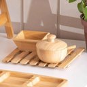 Ver imagem 6 de 2 Descansos de Panela 17cm Quadrado Bambu Porta Panela Quente Lyor de Mesa