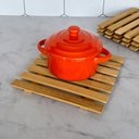 Ver imagem 4 de 2 Descansos de Panela 17cm Quadrado Bambu Porta Panela Quente Lyor de Mesa