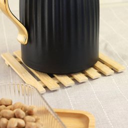 2 Descansos de Panela 17cm Quadrado Bambu Porta Panela Quente Lyor de Mesa - 10