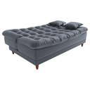 Ver imagem 2 de Sofá Cama Duda Veludo Cinza Matrix Sala Premium Original 3 Lugares